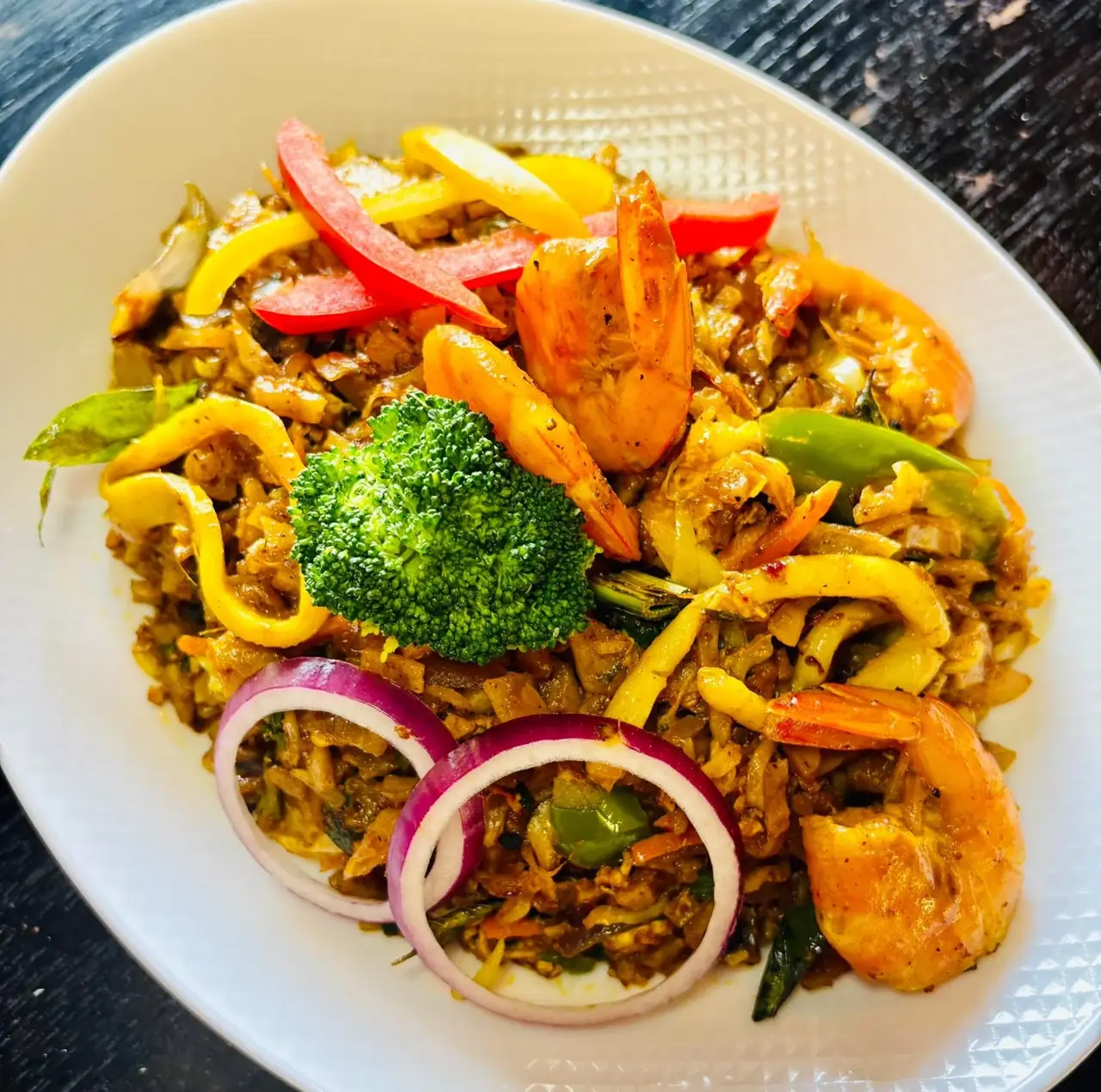 A colourful WellOn seafood rice dish